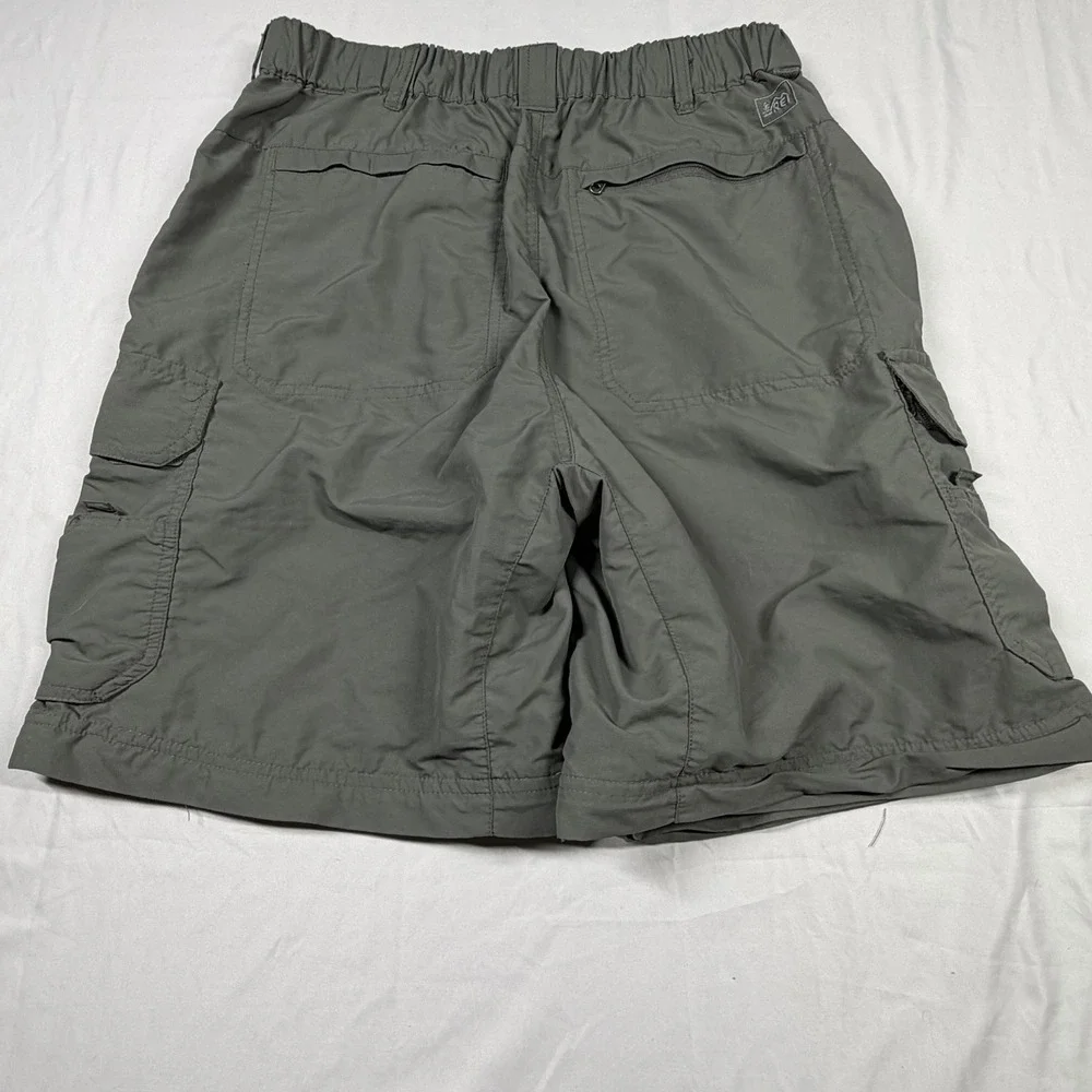 REI Cargo Shorts Gray Nylon Men's Regular Fit Flat Front 9